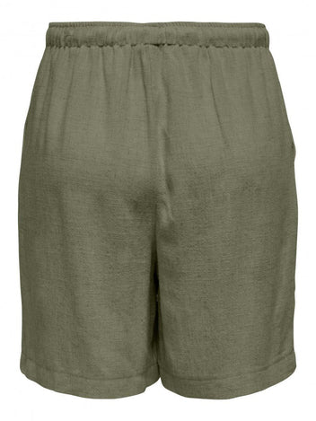 Σορτς λινό με κορδόνι ONLY 15333032 - Χακί - thefashionproject.gr - ONLY