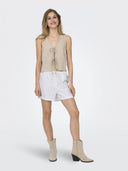 Σορτς με κεντητό σχέδιο ONLY 15338803 - Μπεζ - thefashionproject.gr - ONLY
