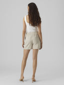 Σορτς με λινό Vero Moda 10279694 - Μπεζ - thefashionproject.gr - VERO MODA