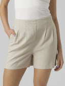 Σορτς με λινό Vero Moda 10279694 - Μπεζ - thefashionproject.gr - VERO MODA