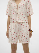 Σορτς με print φράουλες Vero Moda 10324635 - Λευκό - thefashionproject.gr - VERO MODA