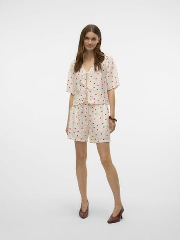 Σορτς με print φράουλες Vero Moda 10324635 - Λευκό - thefashionproject.gr - VERO MODA