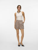 Σορτς ψηλόμεσο με πιέτες Vero Moda 10322489 - Τάουπε - thefashionproject.gr - VERO MODA