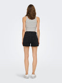 Σορτς ψηλόμεσο με ρεβέρ ONLY 15196226 - Μαύρο - thefashionproject.gr - ONLY