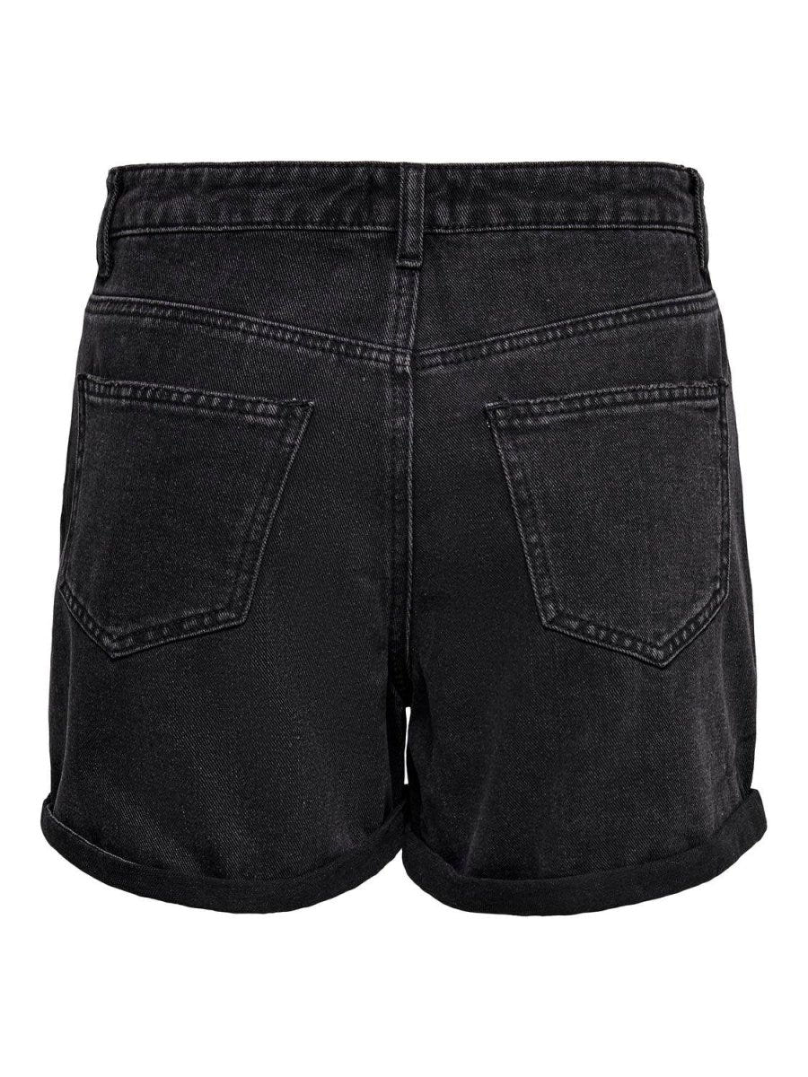 Σορτς ψηλόμεσο με ρεβέρ ONLY 15196226 - Μαύρο - thefashionproject.gr - ONLY