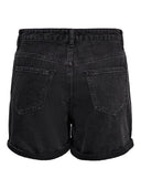Σορτς ψηλόμεσο με ρεβέρ ONLY 15196226 - Μαύρο - thefashionproject.gr - ONLY