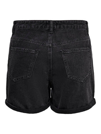 Σορτς ψηλόμεσο με ρεβέρ ONLY 15196226 - Μαύρο - thefashionproject.gr - ONLY