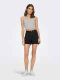 Σορτς ψηλόμεσο με ρεβέρ ONLY 15196226 - Μαύρο - thefashionproject.gr - ONLY