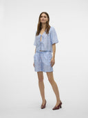Σορτς ριγέ με print Vero Moda 10324635 - Γαλάζιο - thefashionproject.gr - VERO MODA
