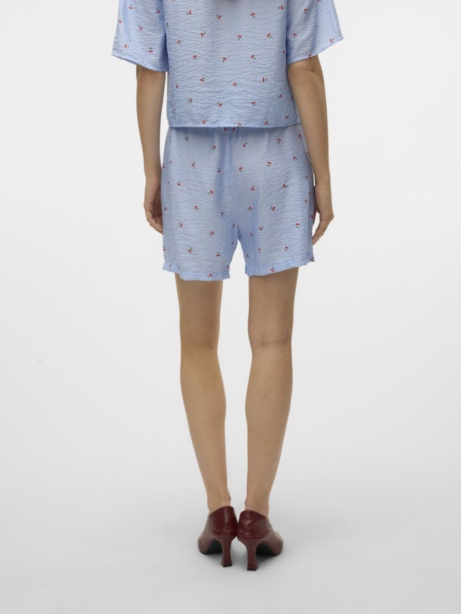 Σορτς ριγέ με print Vero Moda 10324635 - Γαλάζιο - thefashionproject.gr - VERO MODA