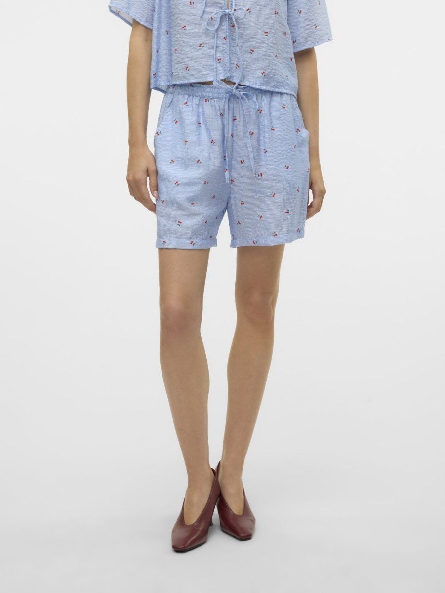 Σορτς ριγέ με print Vero Moda 10324635 - Γαλάζιο - thefashionproject.gr - VERO MODA