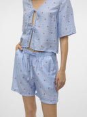 Σορτς ριγέ με print Vero Moda 10324635 - Γαλάζιο - thefashionproject.gr - VERO MODA