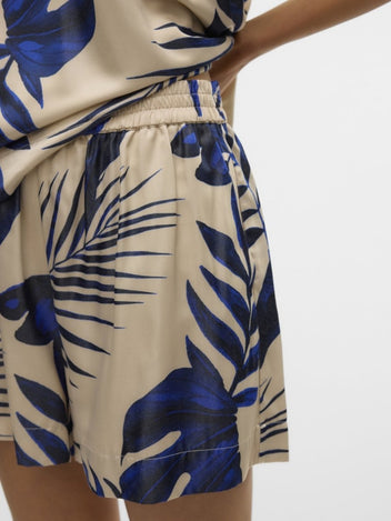 Σορτς σατέν με φύλλα Vero Moda 10327432 - Μπλε - thefashionproject.gr - VERO MODA