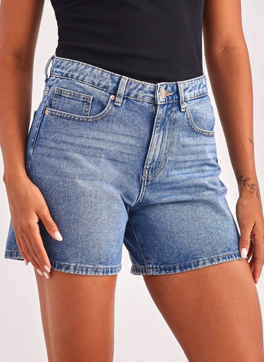 Σορτς τζιν ψηλόμεσο ONLY 15196224 - Μπλε jean - thefashionproject.gr - ONLY
