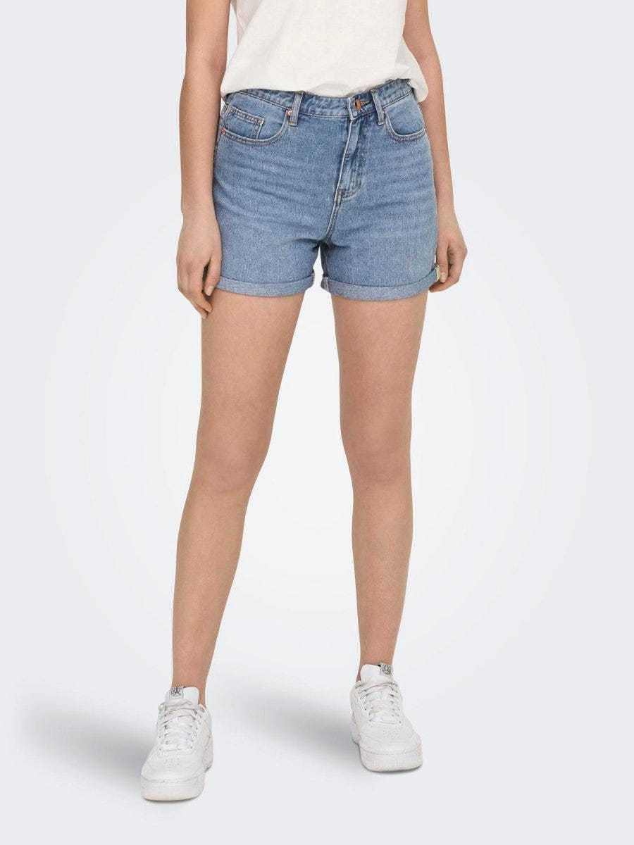 Σορτς τζιν ψηλόμεσο ONLY 15196224 - Μπλε jean - thefashionproject.gr - ONLY