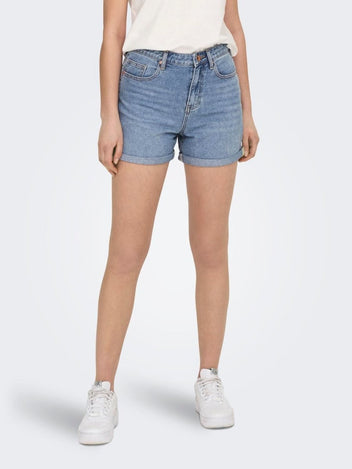 Σορτς τζιν ψηλόμεσο ONLY 15196224 - Μπλε jean - thefashionproject.gr - ONLY