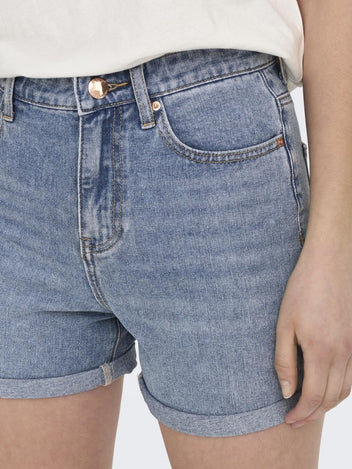 Σορτς τζιν ψηλόμεσο ONLY 15196224 - Μπλε jean - thefashionproject.gr - ONLY