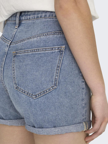 Σορτς τζιν ψηλόμεσο ONLY 15196224 - Μπλε jean - thefashionproject.gr - ONLY