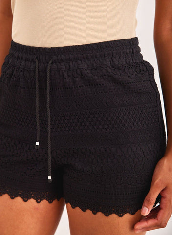Σορτσάκι με δαντέλα Vero Moda 10190155 - Μαύρο - thefashionproject.gr - VERO MODA