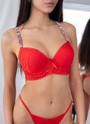 Σουτιέν push up με στρας - Κόκκινο - thefashionproject.gr - The Fashion Project