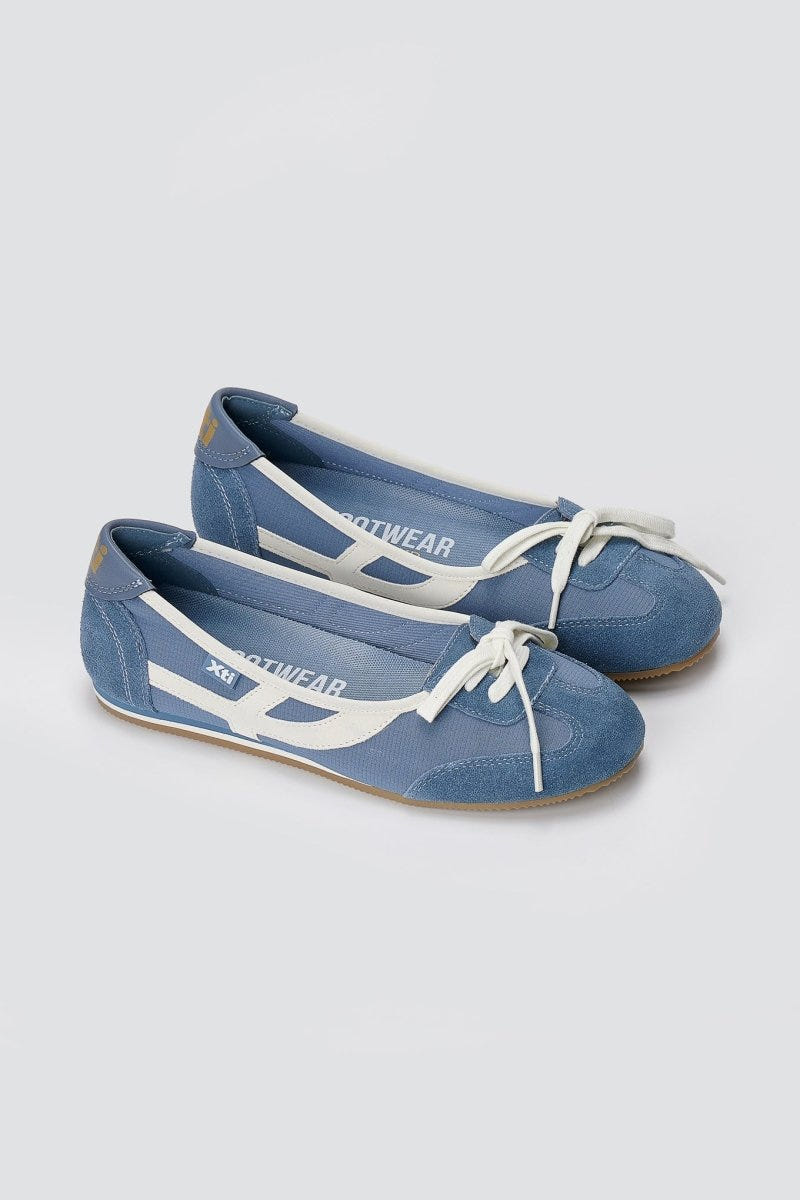Xti Footwear - Sport Ballet Flats - Denim Blue Suede