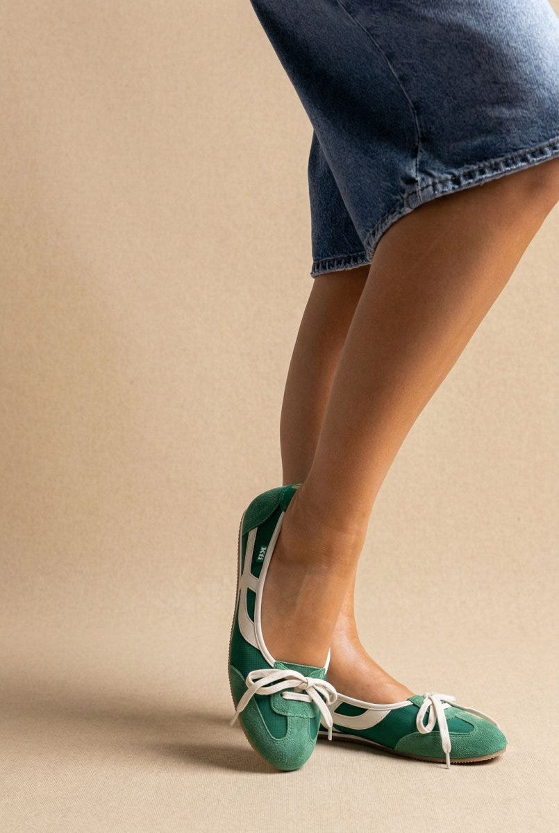 Xti Footwear - Sport Ballet Flats - Green Suede