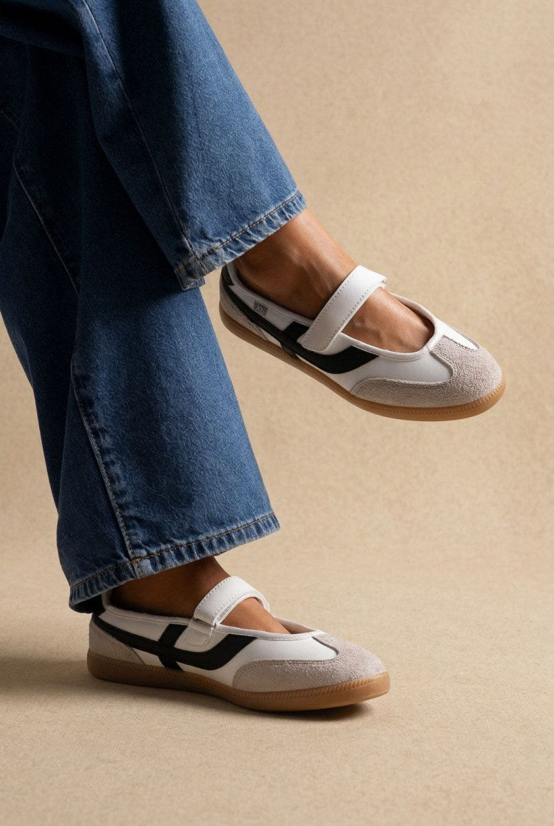 Xti Footwear - Sport Ballet Flats Velcro Strap - White Matte
