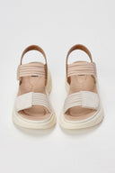 Xti Footwear - Sport Flatform Sandals Velcro Strap - Beige Matte