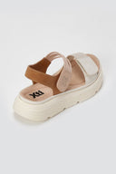 Xti Footwear - Sport Flatform Sandals Velcro Strap - Beige Matte