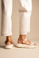 Xti Footwear - Sport Flatform Sandals Velcro Strap - Beige Matte