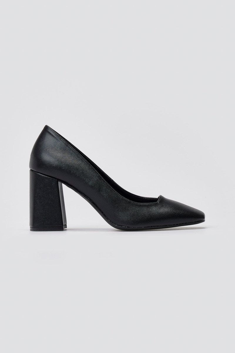 TFP - Square Heel Pumps - Black Matte