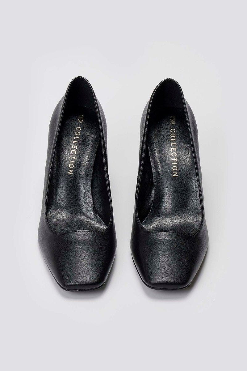 Square Heel Pumps TFP - Black Matte - thefashionproject.gr - TFP