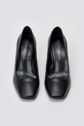 Square Heel Pumps TFP - Black Matte - thefashionproject.gr - TFP