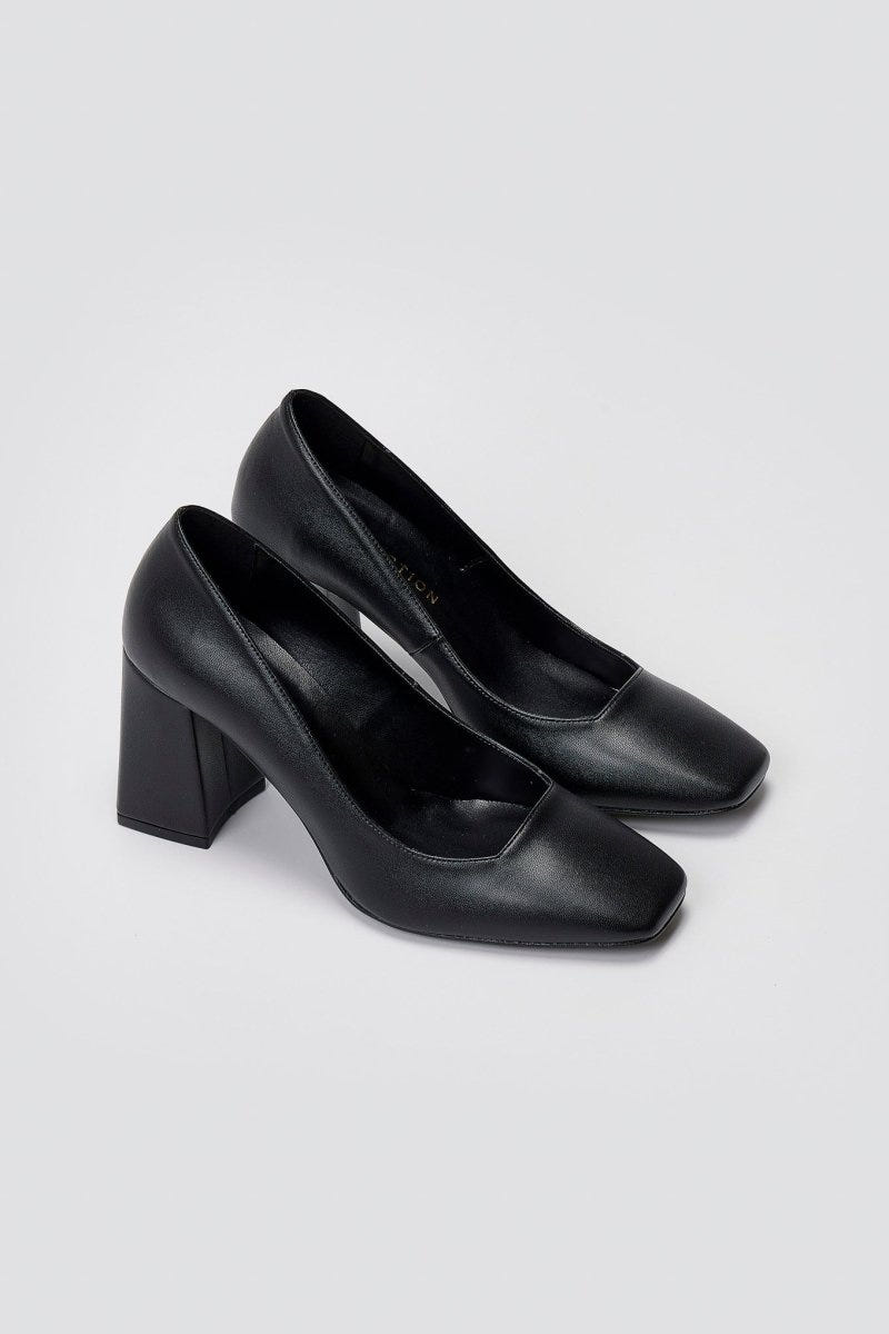 TFP - Square Heel Pumps - Black Matte