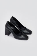 Square Heel Pumps TFP - Black Matte - thefashionproject.gr - TFP