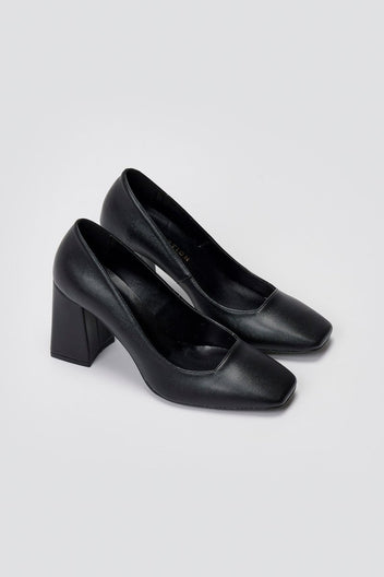 TFP - Square Heel Pumps - Black Matte