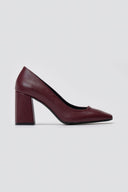 Square Heel Pumps TFP - Bordeaux Matte - thefashionproject.gr - TFP