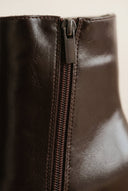 ERYNN - Square - Toe Ankle Boots with Platform - Dark Brown Matte