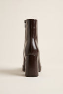 ERYNN - Square - Toe Ankle Boots with Platform - Dark Brown Matte