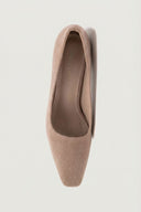 Square Toe Stiletto Pumps - Taupe Suede - thefashionproject.gr - Ideal shoes