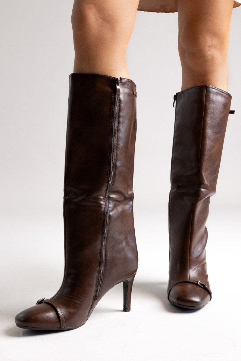 Stiletto Boots - Brown Matte - thefashionproject.gr - BOTEGGA 22