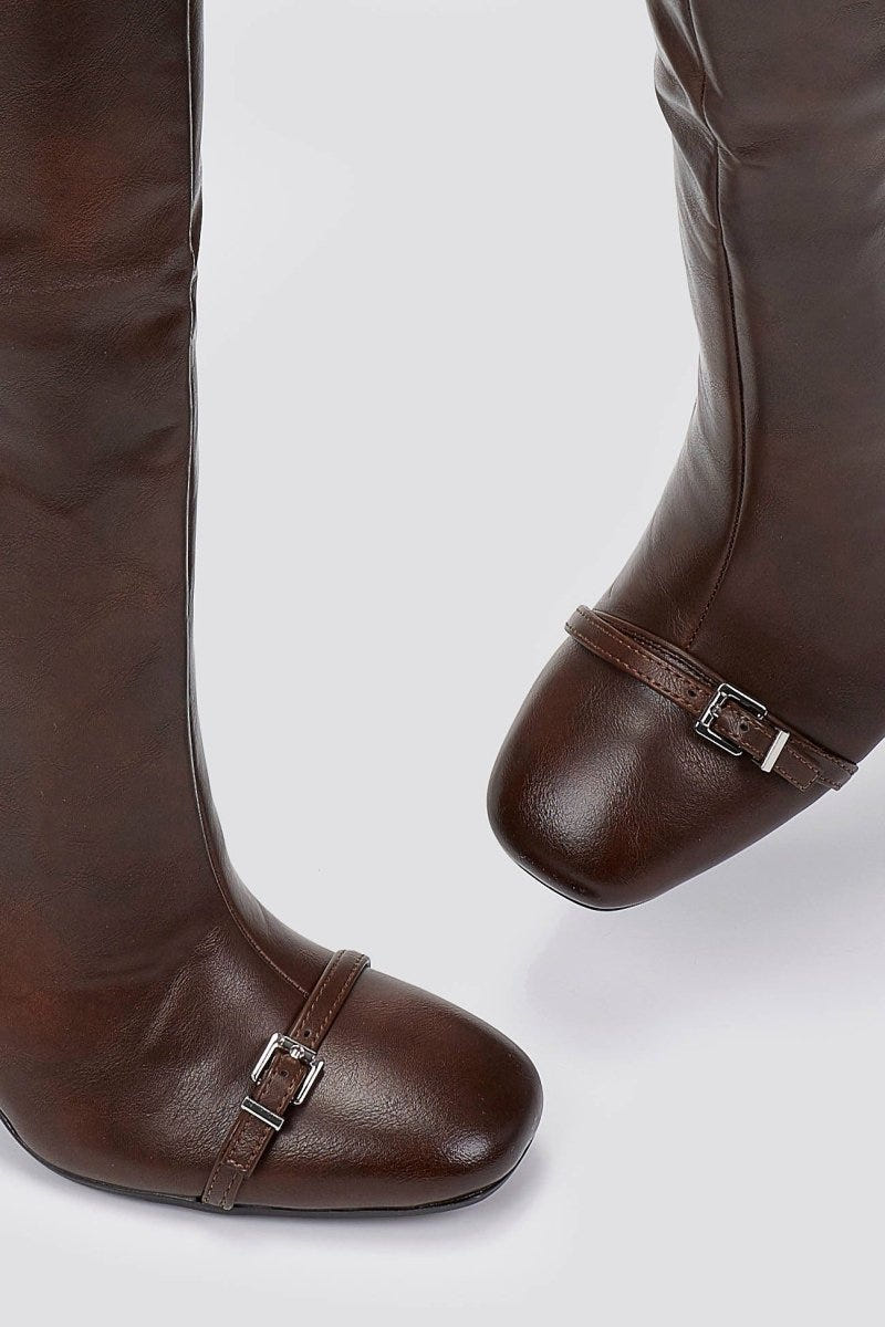 Stiletto Boots - Brown Matte - thefashionproject.gr - BOTEGGA 22