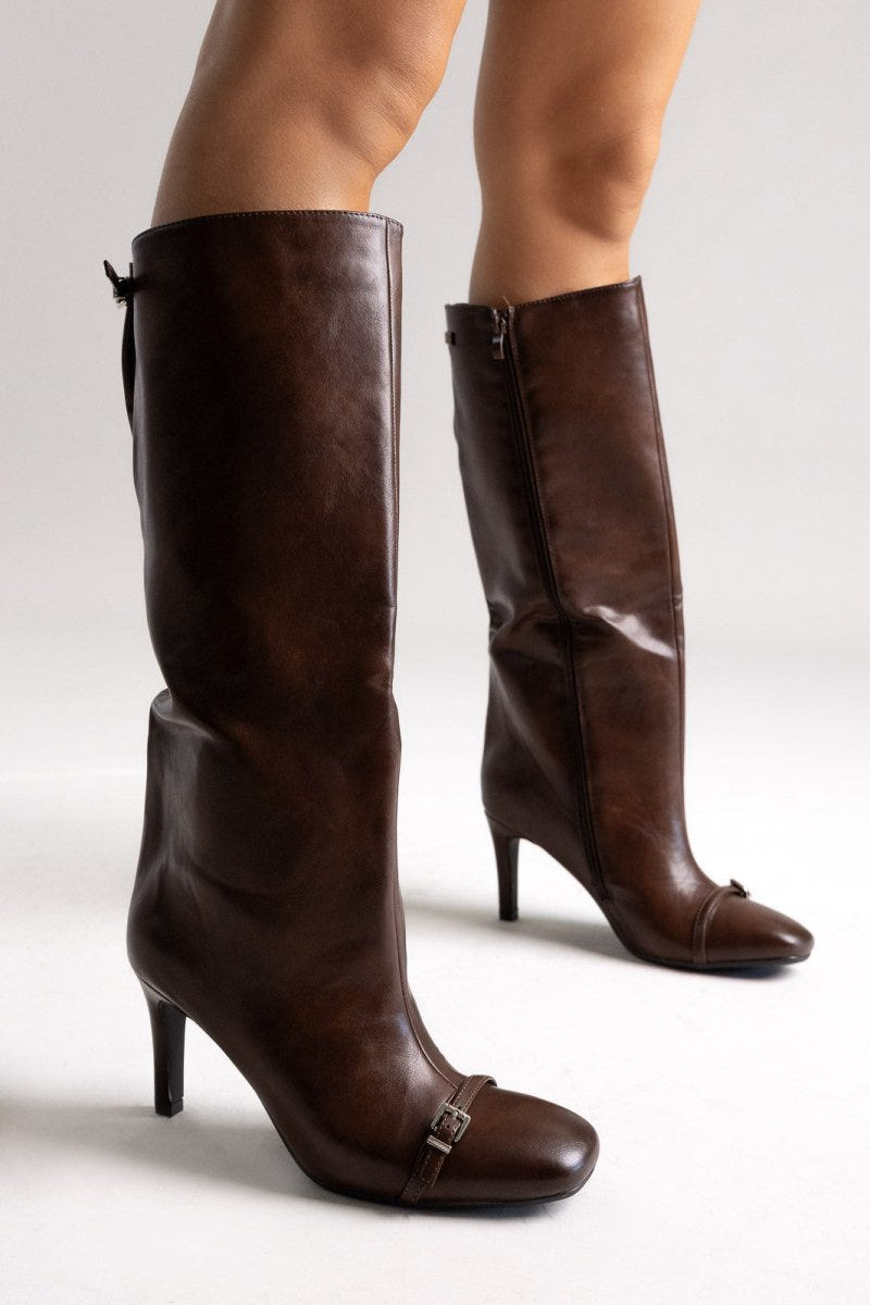 Stiletto Boots - Brown Matte - thefashionproject.gr - BOTEGGA 22