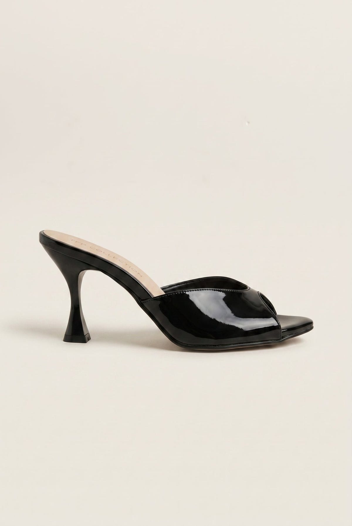 TFP - Stiletto Heel Mules - Black Patent
