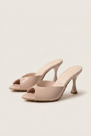 TFP - Stiletto Heel Mules - Nude Patent