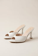 TFP - Stiletto Heel Mules - White Patent