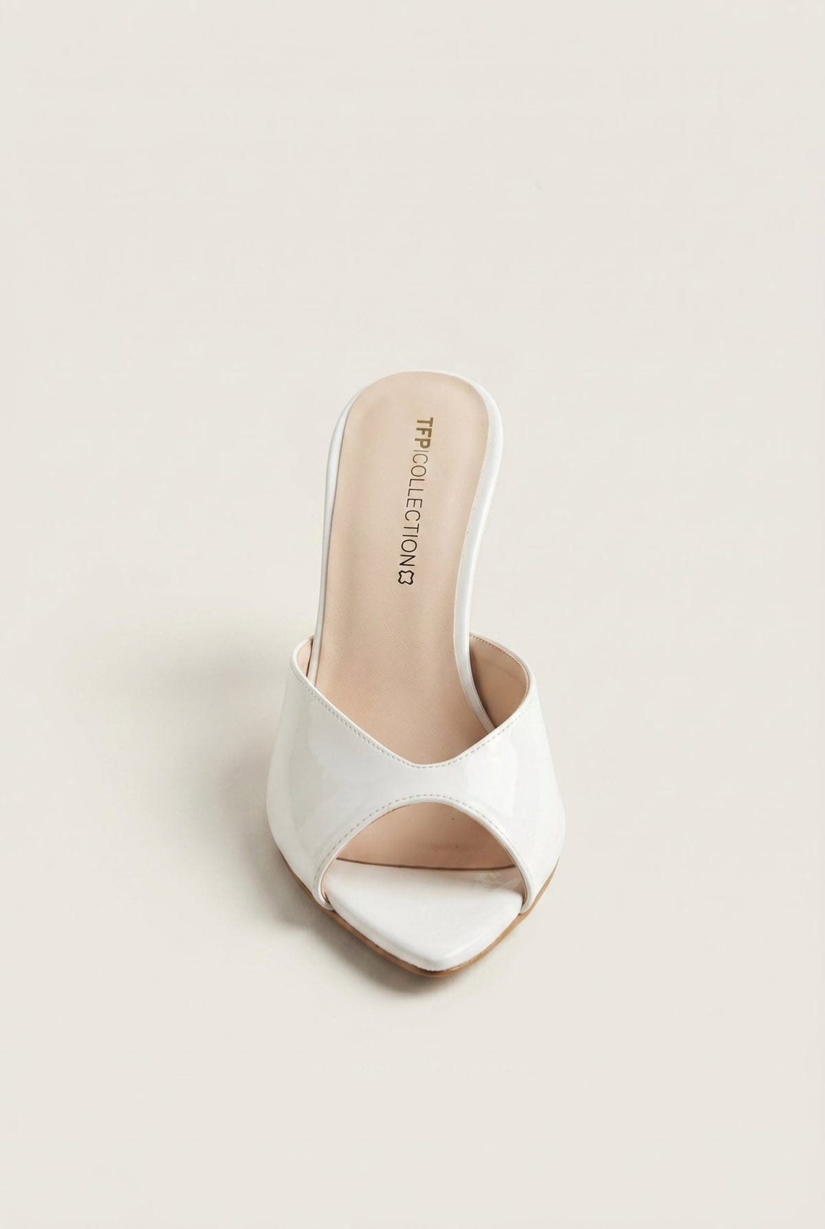 TFP - Stiletto Heel Mules - White Patent