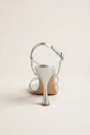 TFP - Stiletto Heeled Rhinestone Sandals - Silver