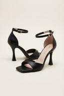 TFP - Stiletto Heeled Sandals Ankle Strap - Black Matte