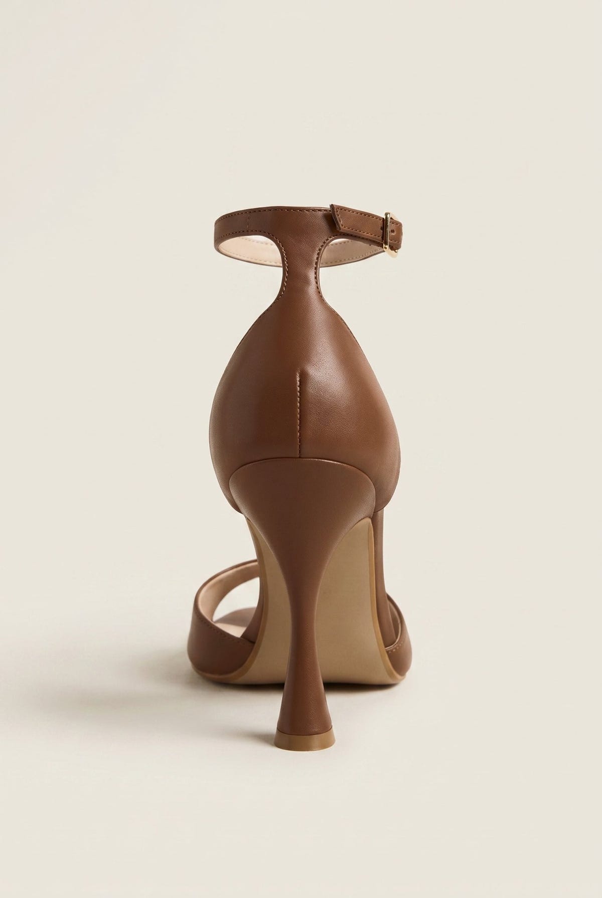 TFP - Stiletto Heeled Sandals Ankle Strap - Brown Matte
